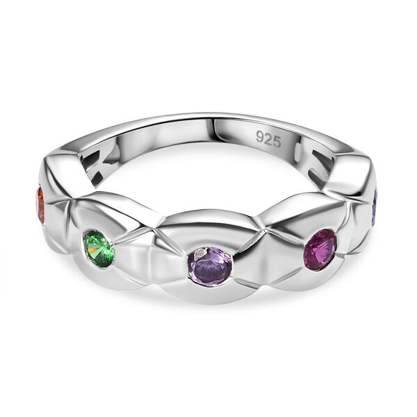 LUSTRO STELLA - Mehrfarbiger Zirkonia Ring, 925 Silber rhodiniert (Gr&ouml;&szlig;e 19.00)