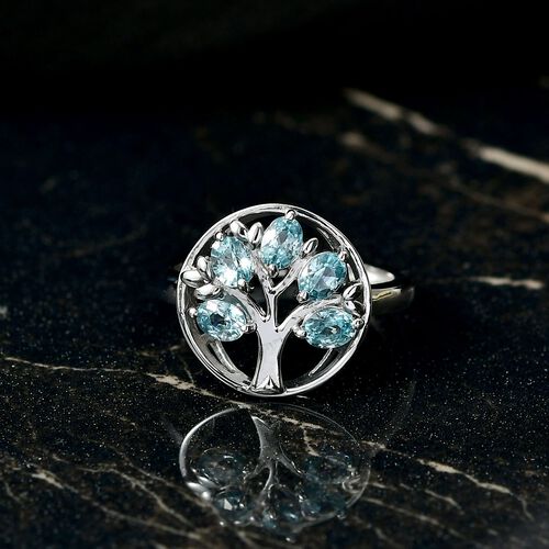 D'Joy AA Blauer Zirkon Ring 925 Silber rhodiniert (Größe 17.00) ca. 1,29 ct image number 1