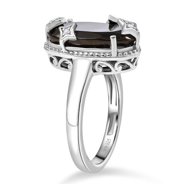 D'Joy Elite Shungit, Wei&szlig;er Zirkon Ring 925 Silber platiniert (Gr&ouml;&szlig;e 18.00) ca. 2,55 ct image number 5