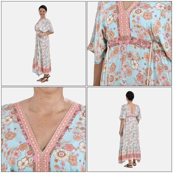 Boho-Chic Maxikleid mit Quasten, Einheitsgröße, pink image number 5