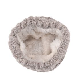 Rippstrick-Mütze mit Teddyfutter, Einheitsgröße, Beige