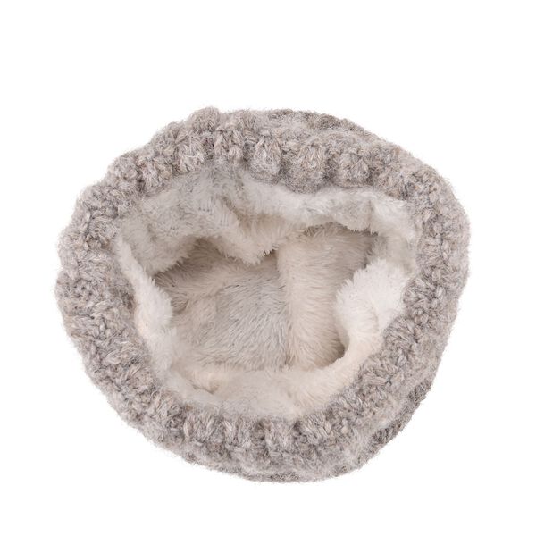 Rippstrick-Mütze mit Teddyfutter, Einheitsgröße, Beige image number 4