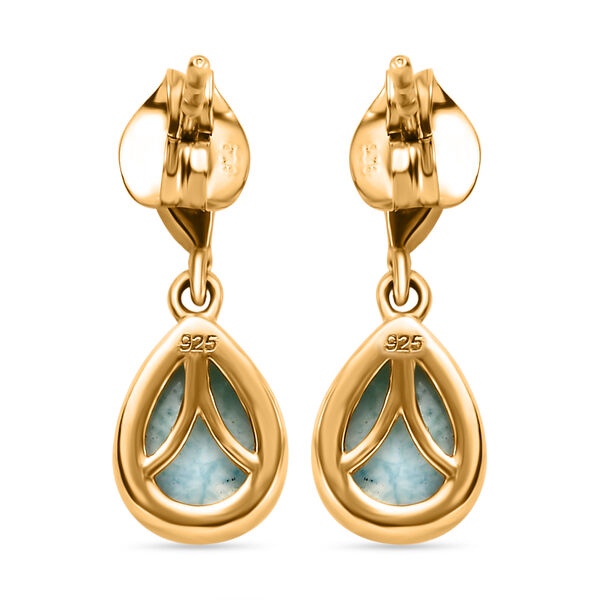 Larimar-Ohrringe, 925 Silber vergoldet ca. 2,43 ct image number 5