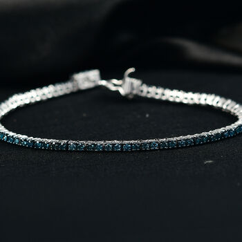 Blauer Diamant Ring und 19cm Armband
