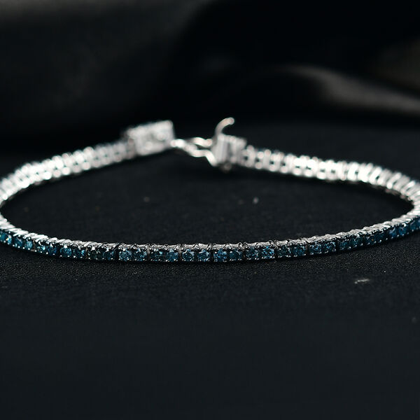 Blauer Diamant Ring und 19cm Armband image number 3