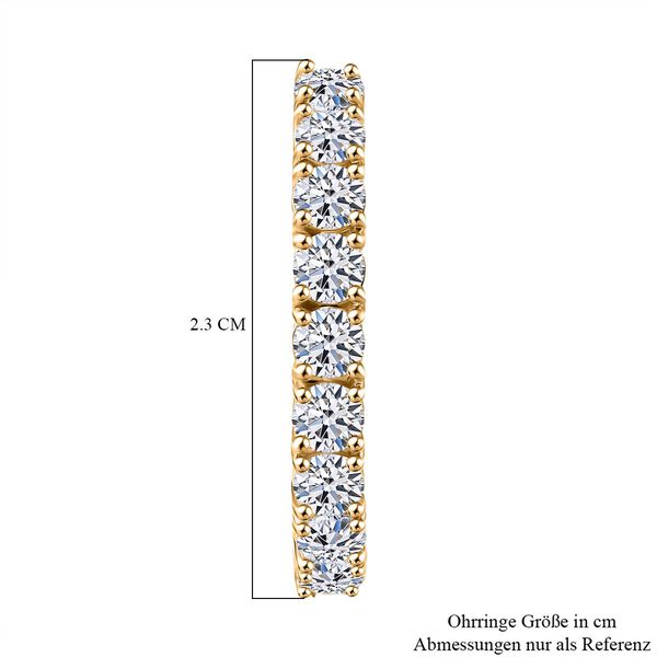 D'Joy Moissanit Ohrringe 925 Silber 750 Gelbgold Vermeil ca. 1.85 ct image number 4