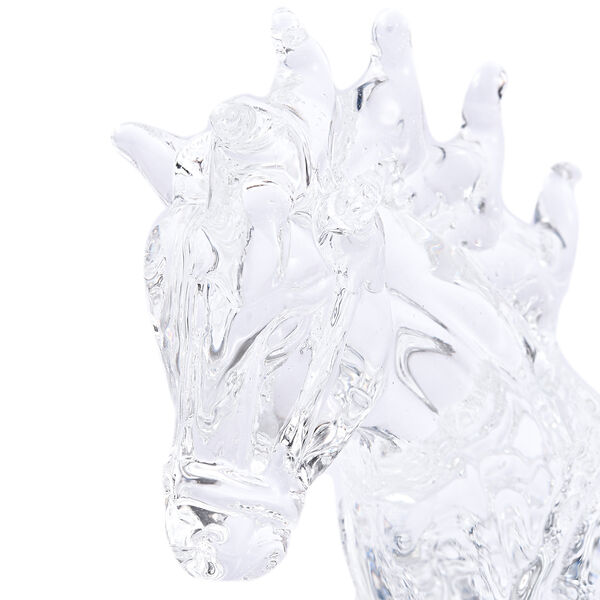 Dekorative Kristallglas-Pferdefigur auf quadratischem St&auml;nder, Transparent image number 6