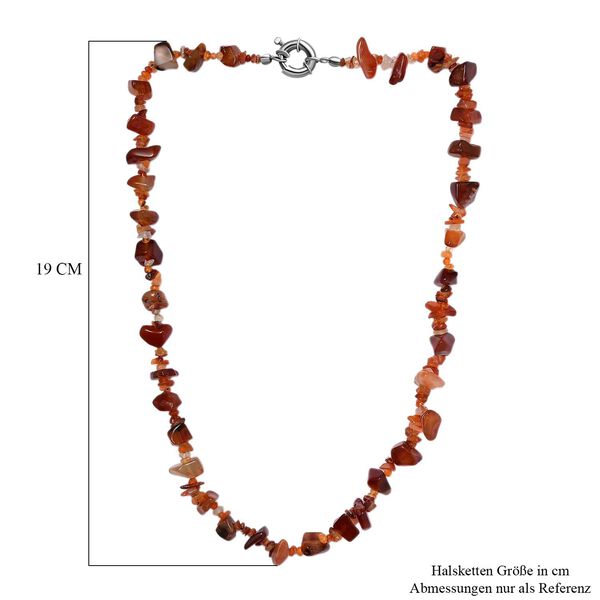 Karneol, Feueropal Halskette ca. 50 cm Messing platiniert ca. 195.00 ct image number 6