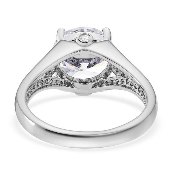 Wei&szlig;er Zirkonia Ring Nickelfreies Messing rhodiniert (Gr&ouml;&szlig;e 21.00) image number 6