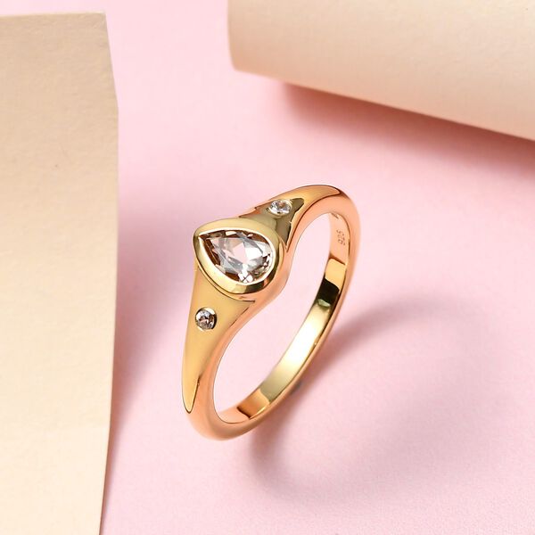 AAA Turkizit Ring, 925 Silber vergoldet, ca. 0.47 ct image number 2