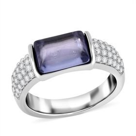 Lustro Stella Blauer Zirkonia, Weißer Zirkonia Ring 925 Silber rhodiniert (Größe 21.00)