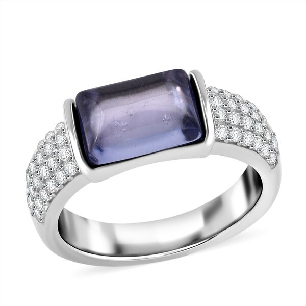 LUSTRO STELLA - Blauer Zirkonia, Wei&szlig;er Zirkonia Ring 925 Silber rhodiniert (Gr&ouml;&szlig;e 21.00) 6.87 ct image number 3
