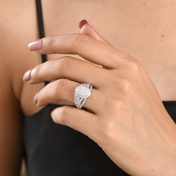 LUXURIANT DIAMOND - Lab Grown Diamant SI-GH SGL zertifiziert Ring 925 Silber Rhodiniert (Gr&ouml;&szlig;e 20.00) ca. 1.00 ct image number 3