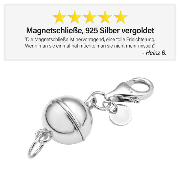 TOUCH und LOCK rhodinierter Silber-Magnet-Karabinerverschluss image number 1