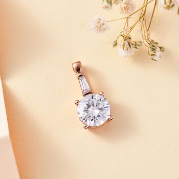 Moissanit Anh&auml;nger, 925 Silber 750 Ros&eacute;gold Vermeil - 1,84 ct.