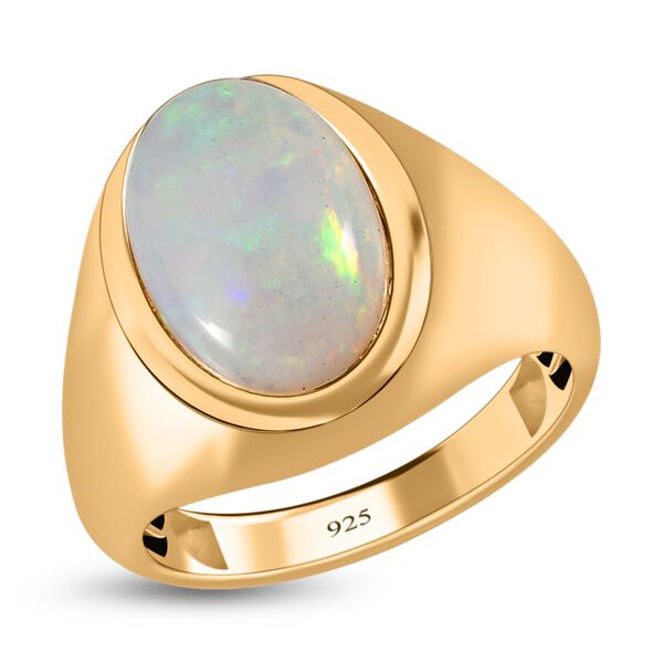 Nat&uuml;rlicher, &auml;thiopischer Welo Opal Ring, 925 Silber Gelbgold Vermeil (Gr&ouml;&szlig;e 19.00) ca. 2.77 ct image number 4