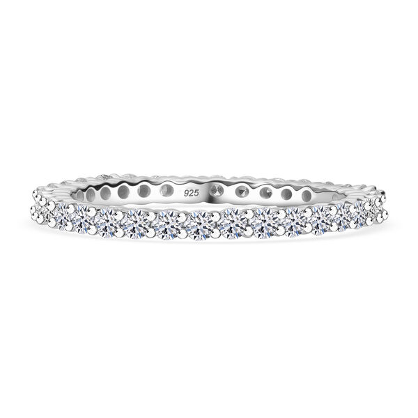 LUXURIANT SI-GH Labor Diamant Ring, 925 Silber platiniert - 1 ct.