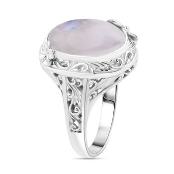 Royal Bali Kollektion- Regenbogen Mondstein Ring - 13,26 ct.