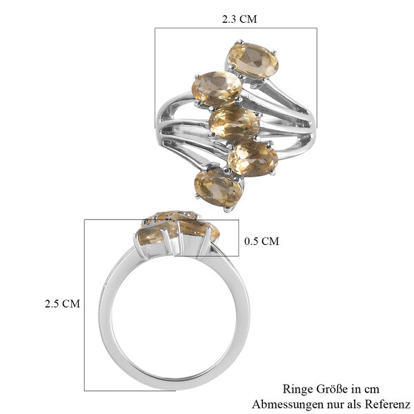 Citrin Bypass-Ring, Edelstahl  ca. 2,25 ct image number 7