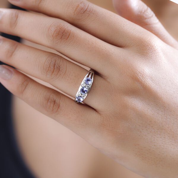 Tansanit und Zirkon Ring - 0,84 ct. image number 2