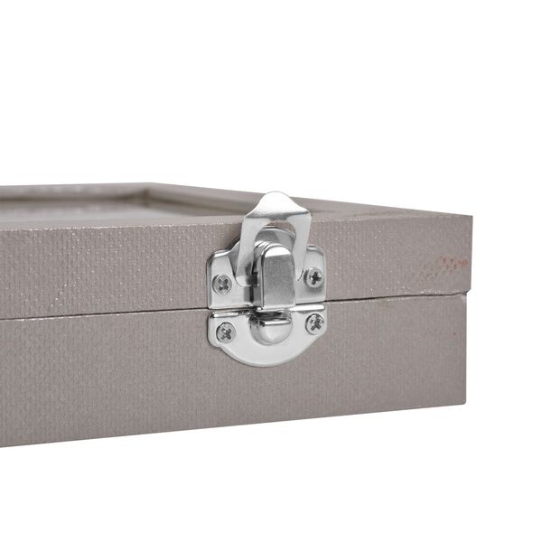 Moderne Ringschatulle mit Acryl-Fenster, 29x18.5x4cm, Silber image number 7