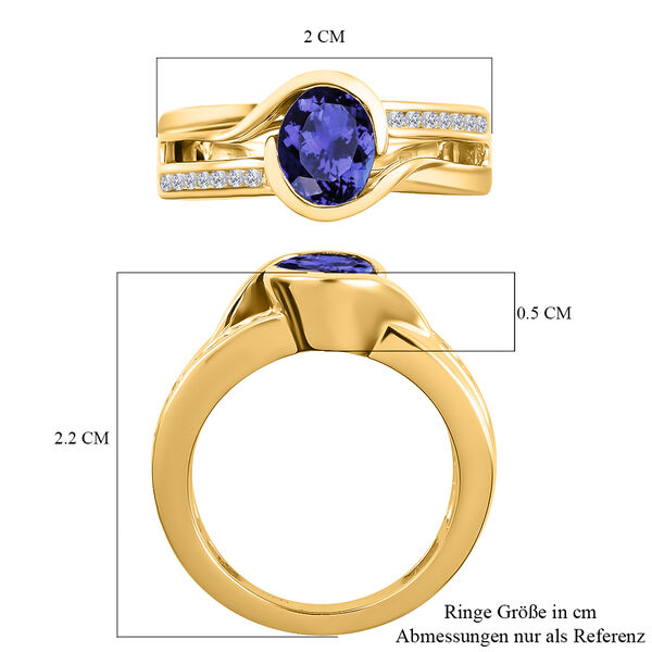 Tansanit und Zirkon-Ring - 1,30 ct. image number 7