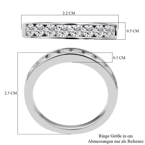 Moissanit-Ring, 925 Silber Platin ca. 0,84 ct image number 5