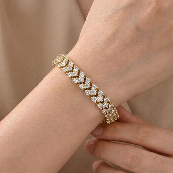 Wei&szlig;er Zirkonia Armband ca. 19 cm Nickelfreies Messing, goldfarben