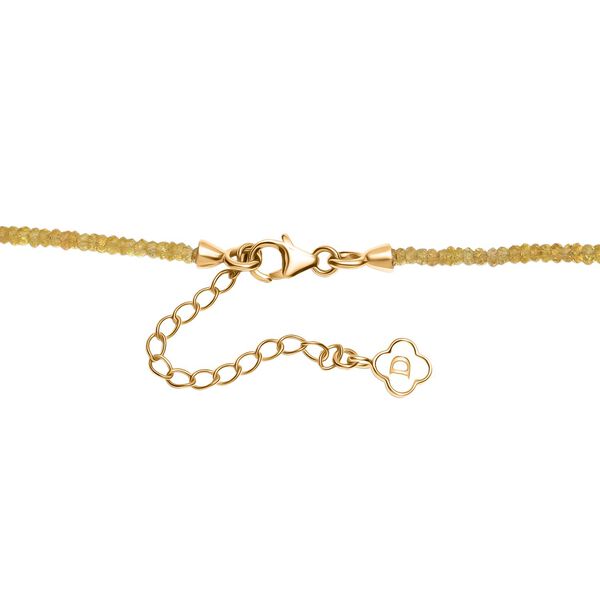 AA Gelber Saphir Halskette ca. 45 cm 925 Silber 750 Gelbgold Vermeil ca. 45,00 ct. image number 5