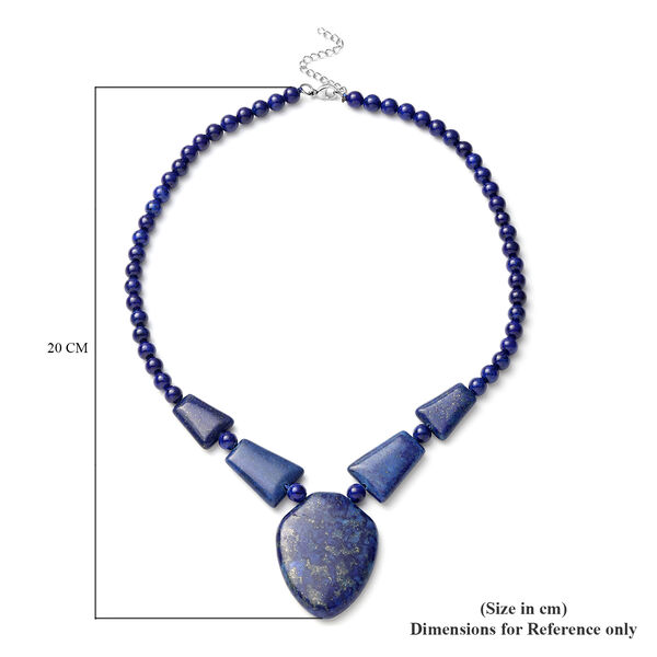Lapislazuli-Halskette, ca. 45+5 cm in Edelstahl ca. 281,50 ct image number 4