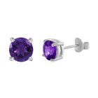 Afrikanischer Amethyst Ohrringe 925 Silber ca. 1.57 ct