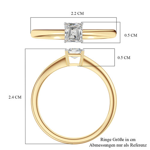LUXURIANT DIAMOND - Lab Grown Diamant VS-EF SGL zertifiziert Ring, 925 Silber 750 Gelbgold Vermeil (Größe 17.00) ca. 0,50 ct image number 6