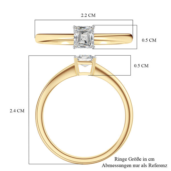 LUXURIANT DIAMOND - Lab Grown Diamant VS-EF SGL zertifiziert Ring, 925 Silber 750 Gelbgold Vermeil (Größe 17.00) ca. 0,50 ct image number 6