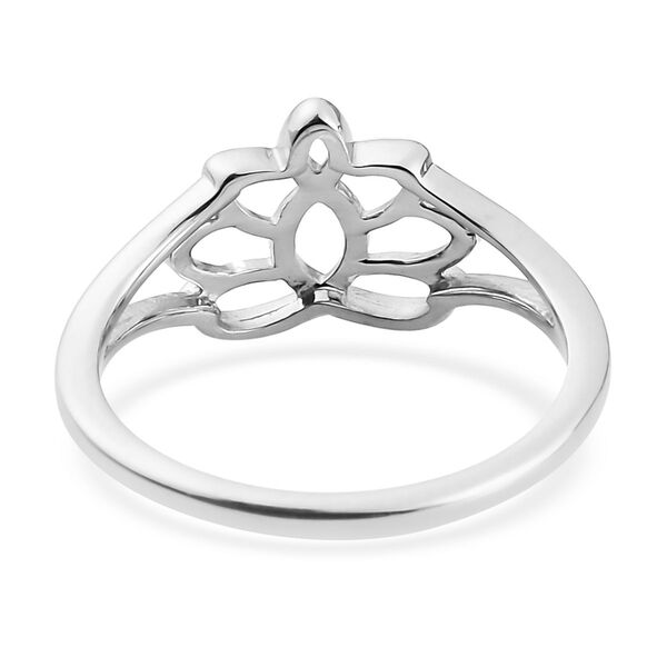 Lotosblumen Ring, 925 Silber platiniert image number 6