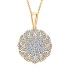 LUXURIANT DIAMOND - Lab Grown Diamant SI-GH SGL zertifiziert Schmuckset ca. 50 cm 925 Silber 750 Gelbgold Vermeil (10-15 Werktage Lieferzeit) ca. 1.33 ct