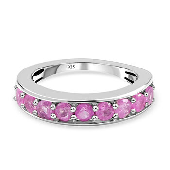 Ilakaka Rosa Saphir (Fissure gef&uuml;llt)-Ring, 925 Silber platiniert (Gr&ouml;&szlig;e 17.00), ca. 1.64 ct