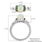 Natürlicher Äthiopischer Opal und Mehrfarbige Edelstein Ring 925 Silber Platin-Überzug image number 6