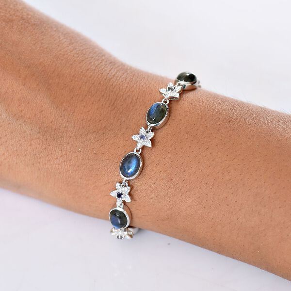 D'Joy AAA Labradorit, Iolit Armband ca. 19 cm 925 Silber rhodiniert ca. 7,15 ct. image number 3