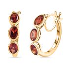 Lab Created Padparadscha-Saphir Ohrringe 925 Silber Gelbgold Vermeil ca. 3,85 ct.