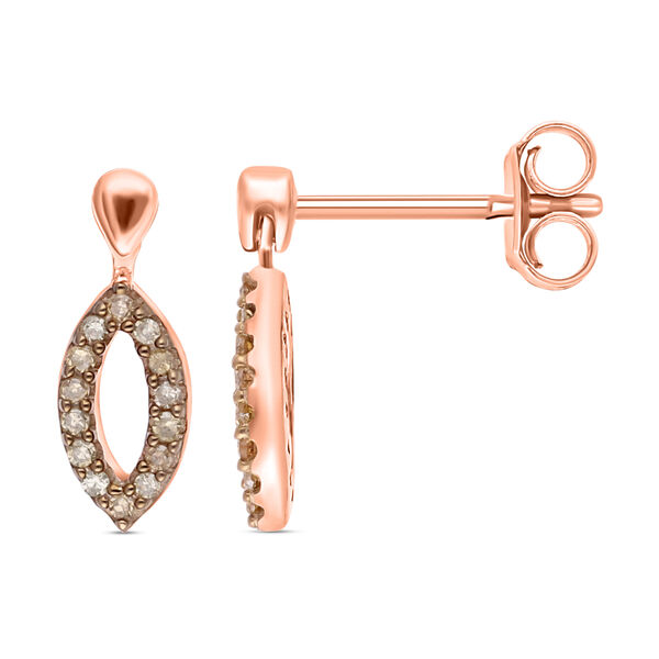 Nat&uuml;rliche Champagner-Diamant-Ohrringe - 0,15 ct. image number 4