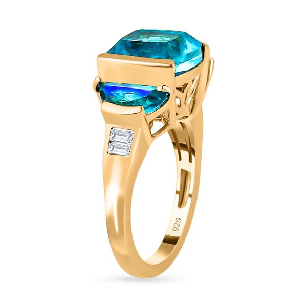Paraiba Pfau Triplett Quarz Ring - 6,74 ct. image number 5