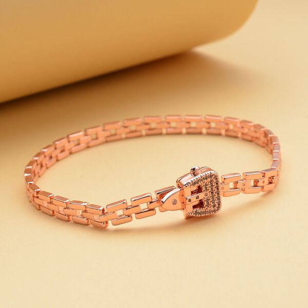 Wei&szlig;er Zirkonia Armband, ca. 17 cm, ros&eacute;farben ca. 0,20 ct image number 2