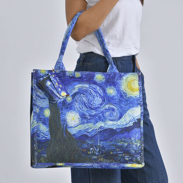 2er Set Shopper und Geldb&ouml;rse - Sternennacht Gem&auml;lde image number 12