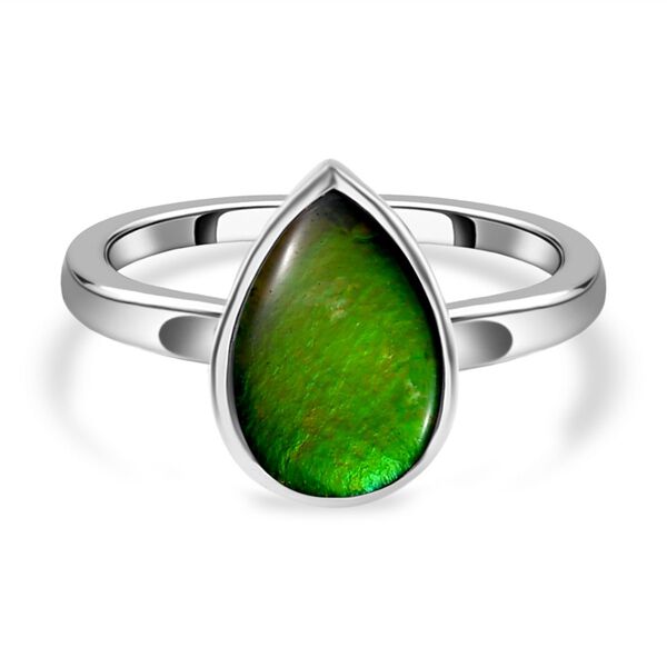 Kanadischer Ammolit Ring, 925 Silber platiniert (Gr&ouml;&szlig;e 19.00) ca. 2.27 ct image number 0