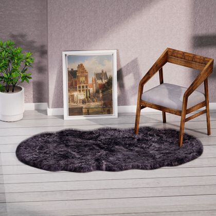 Luxury Edition: Wolkenweicher 2200 GSM Kunstfell Teppich 100x180 cm, dunkelgrau