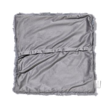 Superweicher Mikroplusch 2er-Set Sofa-Kissenbez&uuml;ge mit Rautenmuster, 45x45 und 60x60 cm, Dunkelgrau