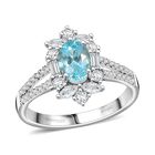 Rhapsody AAAA Paraiba Turmalin, Weißer Diamant Ring 950 Platin (Größe 19.00) ca. 2,64 ct