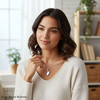 Herz Medaillon-Anh&auml;nger in 925 Silber, 1,80 Gramm