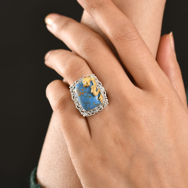 EVER TRUE AA Blauer Mojave T&uuml;rkis Ring Nickelfreies Messing (Gr&ouml;&szlig;e 17.00) ca. 11,80 ct image number 2