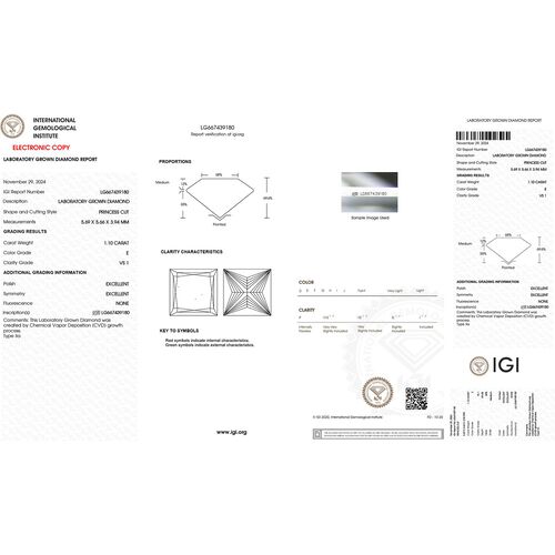 LUXURIANT DIAMOND- VS-EF Labor Diamant Ohrringe in 950 Platin - 2,17 ct. image number 6